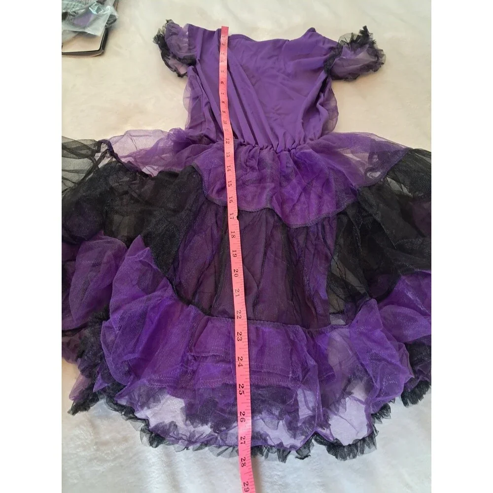 NEW Purple Bat Girl Size L Halloween Costume Dress Wings Headpiece Party